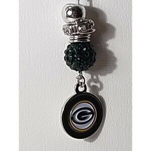 Green Bay Packers Silver Tone Chain Rhinestone Official NFL Necklace